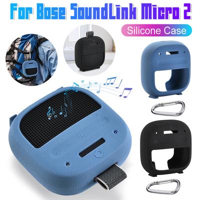 For Bose SoundLink Micro 2 Silicone Case Sleeve Shockproof Silicone Protective Cover Case Bluetooth Speakers Travel Carry Case
