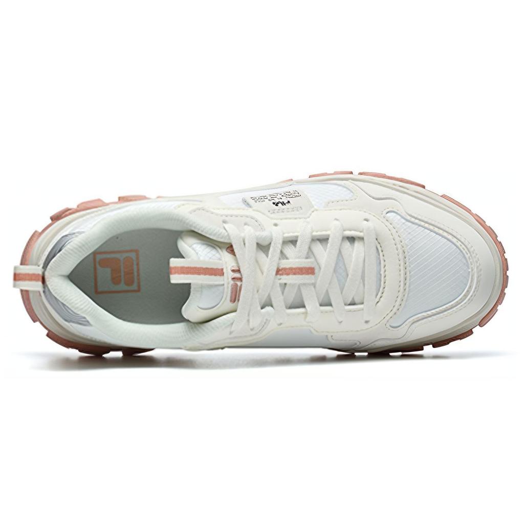Fila Hike Fabric Synthetic Leather Comfortable Casual Low-Top Dad Shoes Women Sneakers Pink White F12W144132FSW