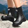 Modische Damen-Regenstiefel Dicke Sohlen Vielseitige Koreanische Version Rutschfest Abriebfest, Lässige Gummi-Outdoor-Schuhe für Erwachsene