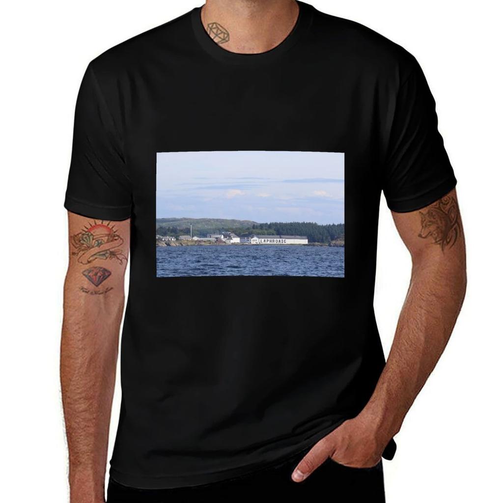 Laphroaig Distillery Seen From The Ocean Under A Vast Blue Sky Tshirt Trend Art Print Tshirt