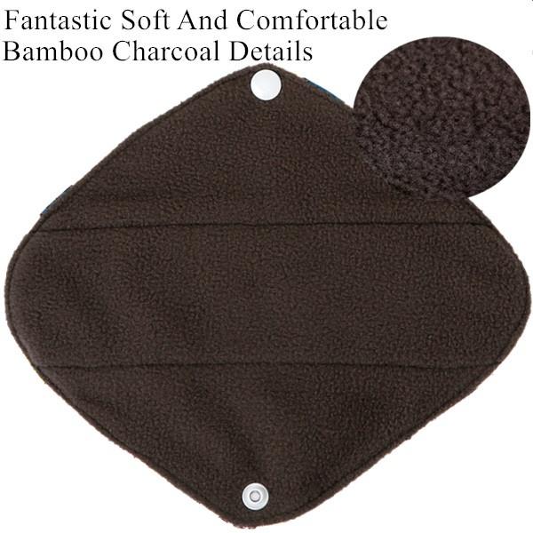 10PCS Reusable Bamboo Charcoal Cloth Panty Liner,Mixed Color,Women Menstrual Sanitary Pads