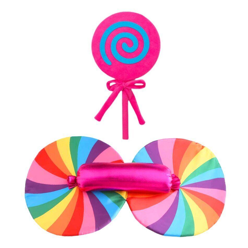 Rainbow Tutu Dress Cute Girls Sweet Lollipop Cosplay Dress up Purim Festival Celebration Costume Candy Design Girls Tutu Dress