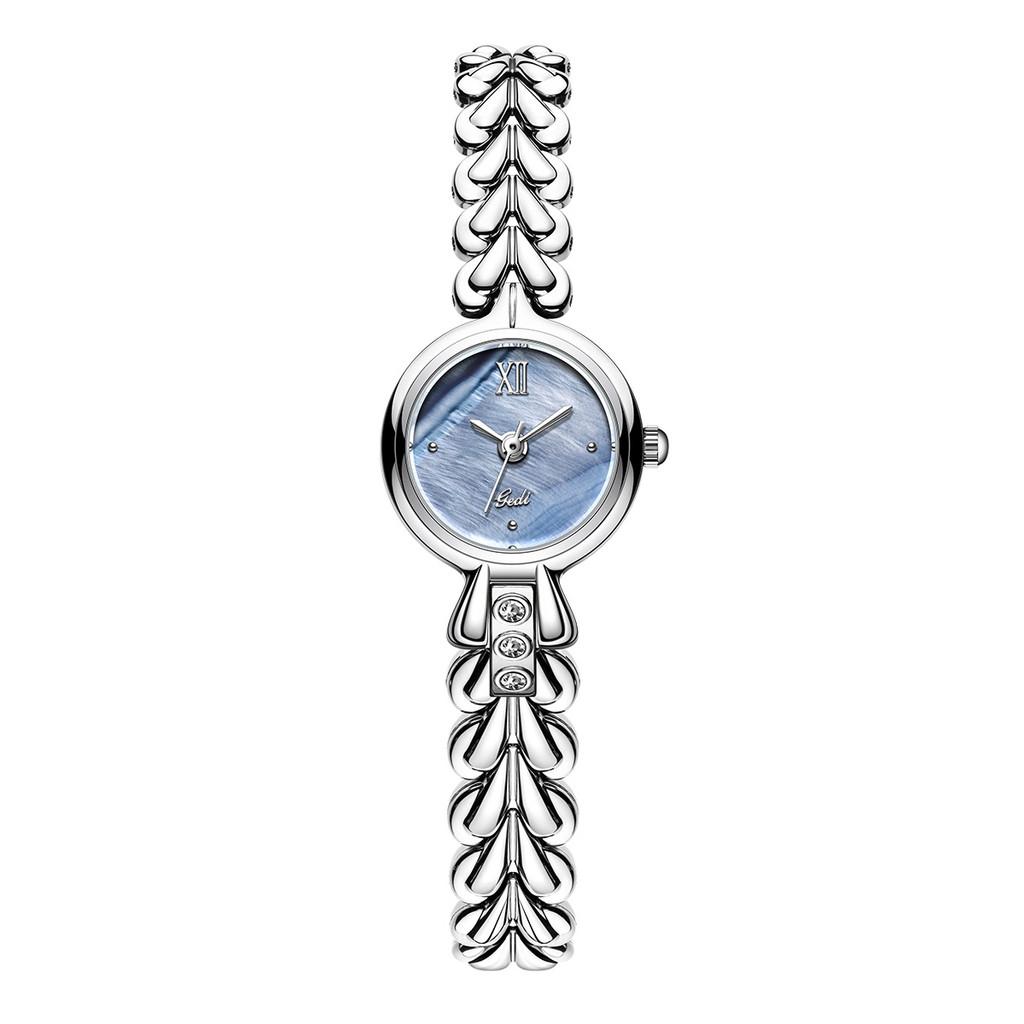 

Womens Fashion Quartz Watch With Minimalist Round Dial For Elegant Office Wear Silver Blue