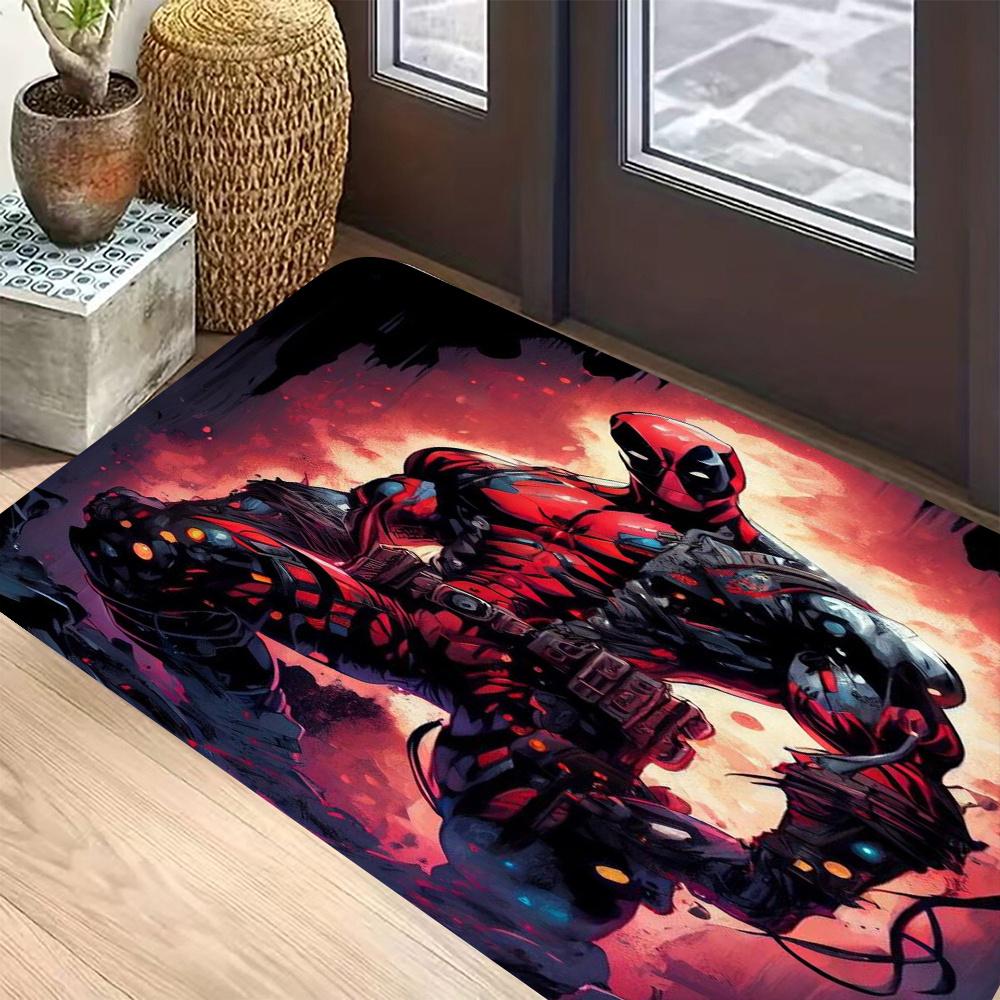 1pc Marvel Deadpool Door Mat Superhero Themed Floor Rug for Home Decor Perfect Gift for Valentine'S Day Birthday Christmas Mot