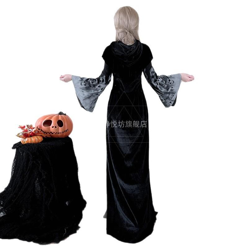 Costume di Halloween sposa fantasma zombie vampiro strega vestito scuro horror costume da zombie adulto