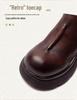 Jie Zhou Autumn/Winter 2025 Women's Retro Cowhide Short Boots - Solid Color, Back Zipper, Casual & Versatile.