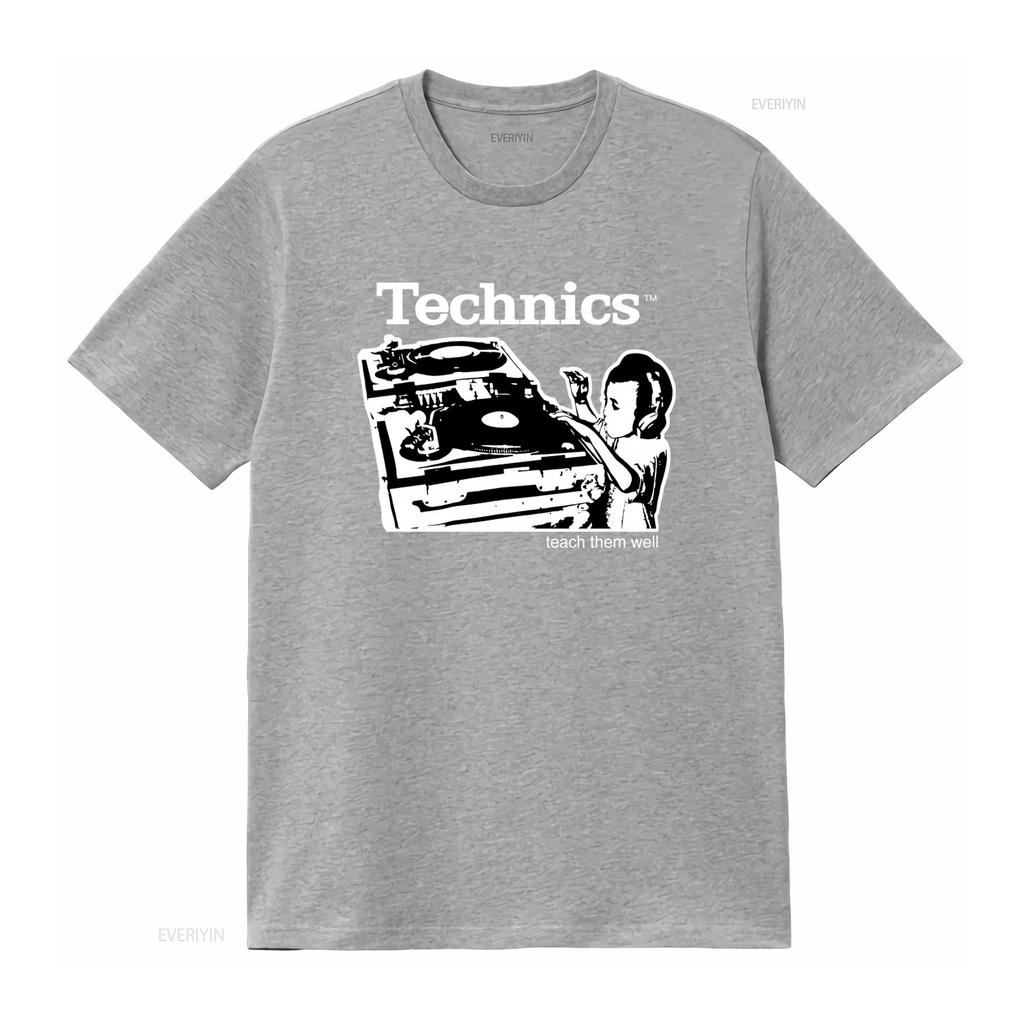 Technics Teach Them Well Boy As Dj Gray T Shirt S Chaser vintage Washed graphic designer clothes Breathable Unisex Soft
