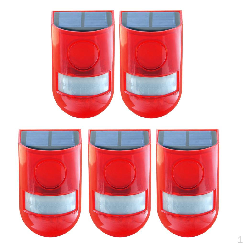 

5x Solar Powered Sound Alarm Flashing Light 110db Home