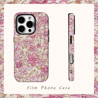 MARGO FLORAL Handyhülle für IPhone 16 15 14 13 12 11 X XS XR XSMAX 7 8 Pro Max Plus Doppelschichtige Rückabdeckung