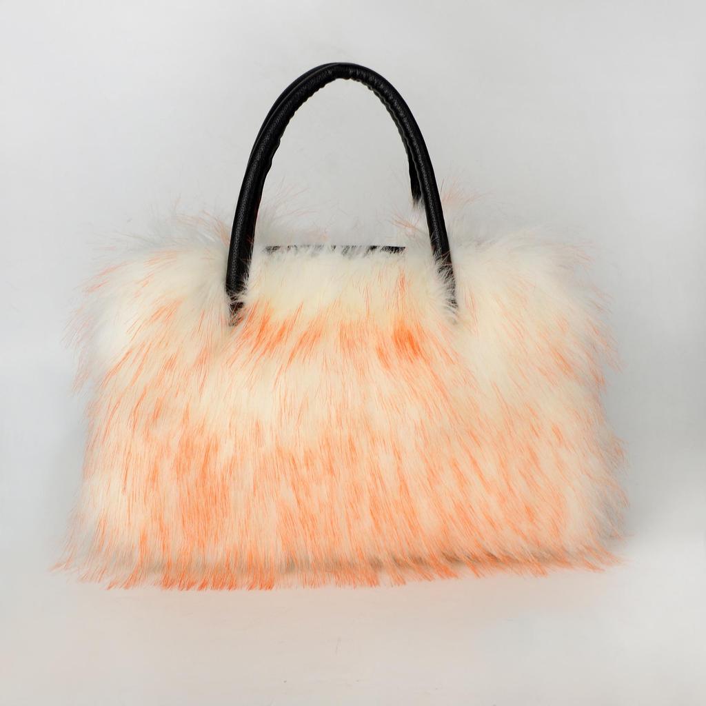2024 Faux Fox Fur Plush Tote: Versatile & Stylish Handbag