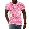 Summer Rose Flower Graphic T Shirts For Men and Women Fashion Casual Personality O-neck Print T-shirt 3D Harajuku Style Tee Top