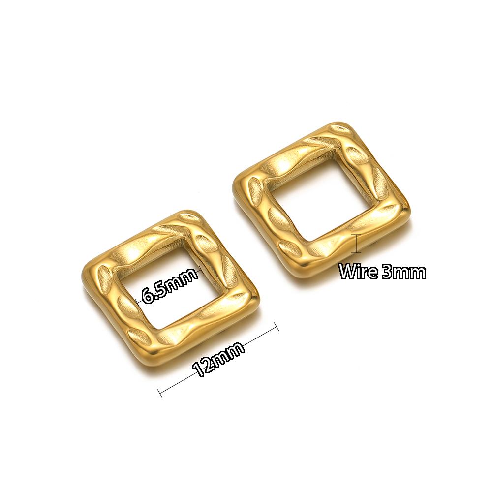 10pcs Stainless Steel Hollow Square Round Triangle Charms Texture Connectors for DIY Jewelry Findings Necklace Earrings Supplies