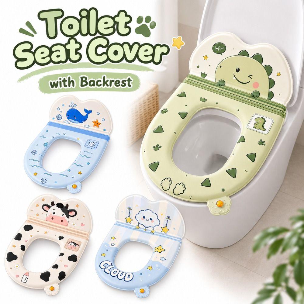 Cartoon Toilet Seat Pad Backrest Toilet Lid Cover New Toilet Seat Cover Home