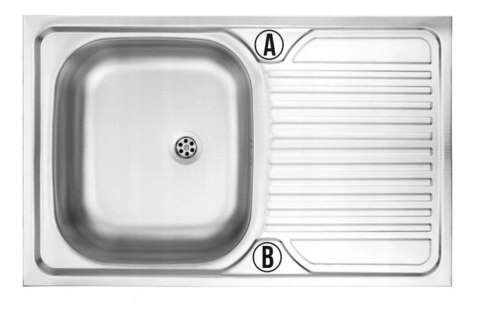 Single-bowl Steel Overlay Sink 80x50 Satin with Apollo Siphon