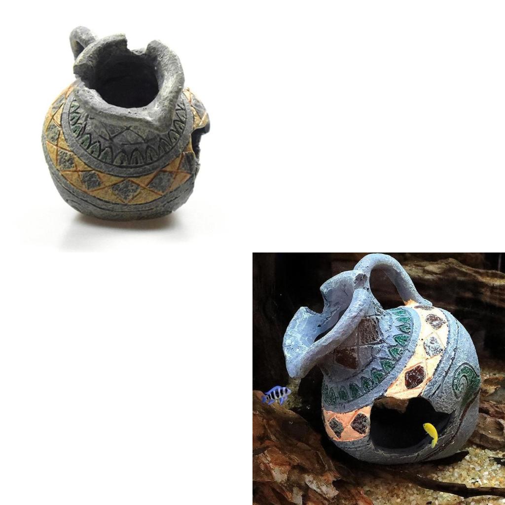 Aquarium Resin Vase Decor Betta for Tank Accessories for Freshwater and Saltwate