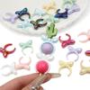 4pcs 25mm Acrylic Rabbit Bow Beads Charm for Necklace Keychain DIY Jewelry Craft Making