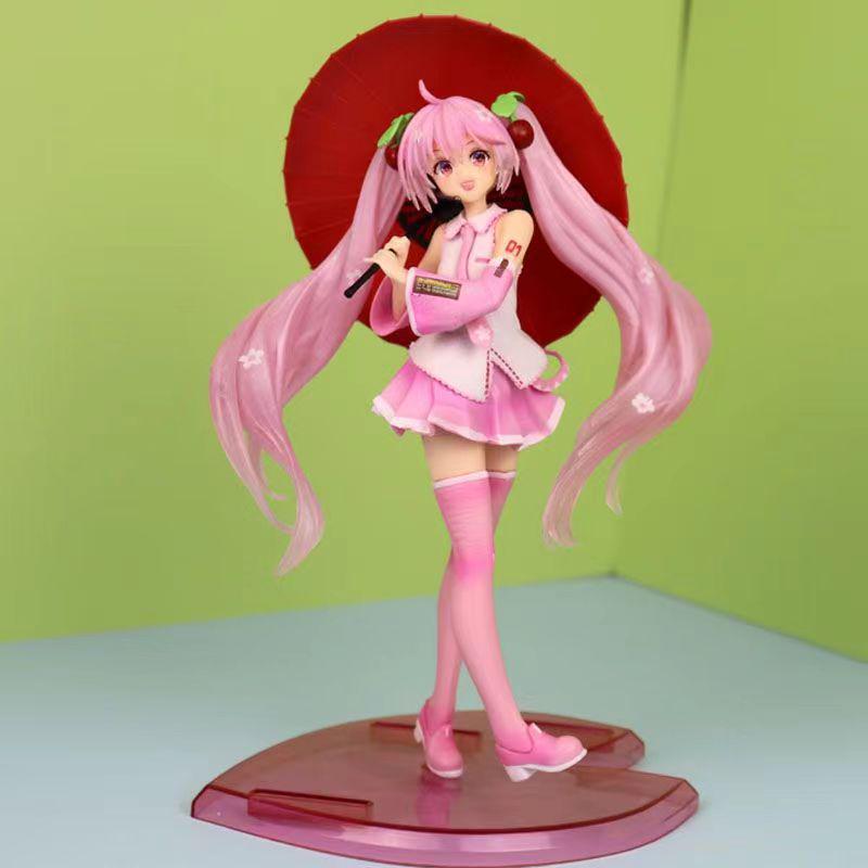 

Двухмерная аниме-фигурка принцессы Хатсунэ: Красивая девушка-украшение со шляпой-зонтиком