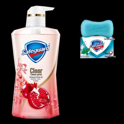 Safeguard Revitalizing Red Pomegranate Shower Gel & Mint Soap Set