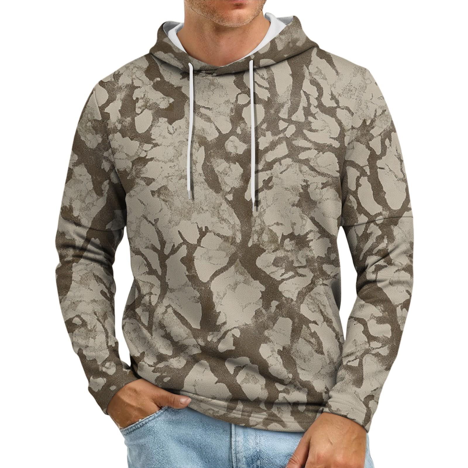 

Чоловічий худі вільного крою з повсякденним камуфляжним принтом XXXL