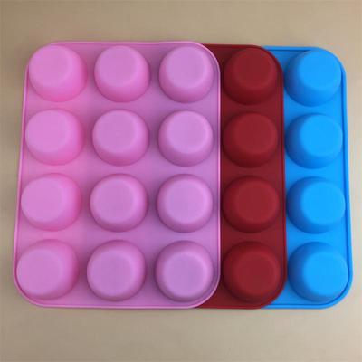 Stampo Rotondo in Silicone a 12 Cavità per Muffin, Torte, Gelato, Gelatina e Candele
