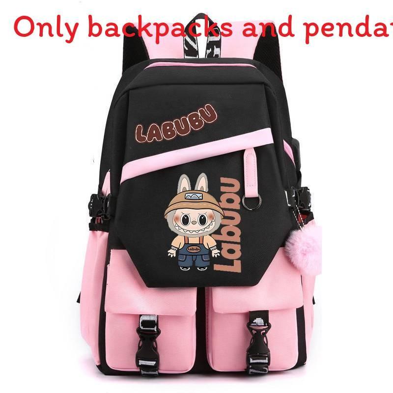 

Large Backpack Capacity With Letter Print Design And Usb Teens For Pink 2