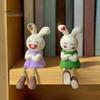 Healing Style Room Accents Leggy Rabbit Figurine Ornament, Handcrafted Basswood Desktop Sitting Small Animal Collectibles Bunny, Creative Ornament for