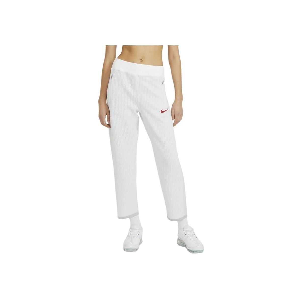 

Nike Logo Print Straight Leg Relaxed Pants Women bottoms White CZ3618-100 XS