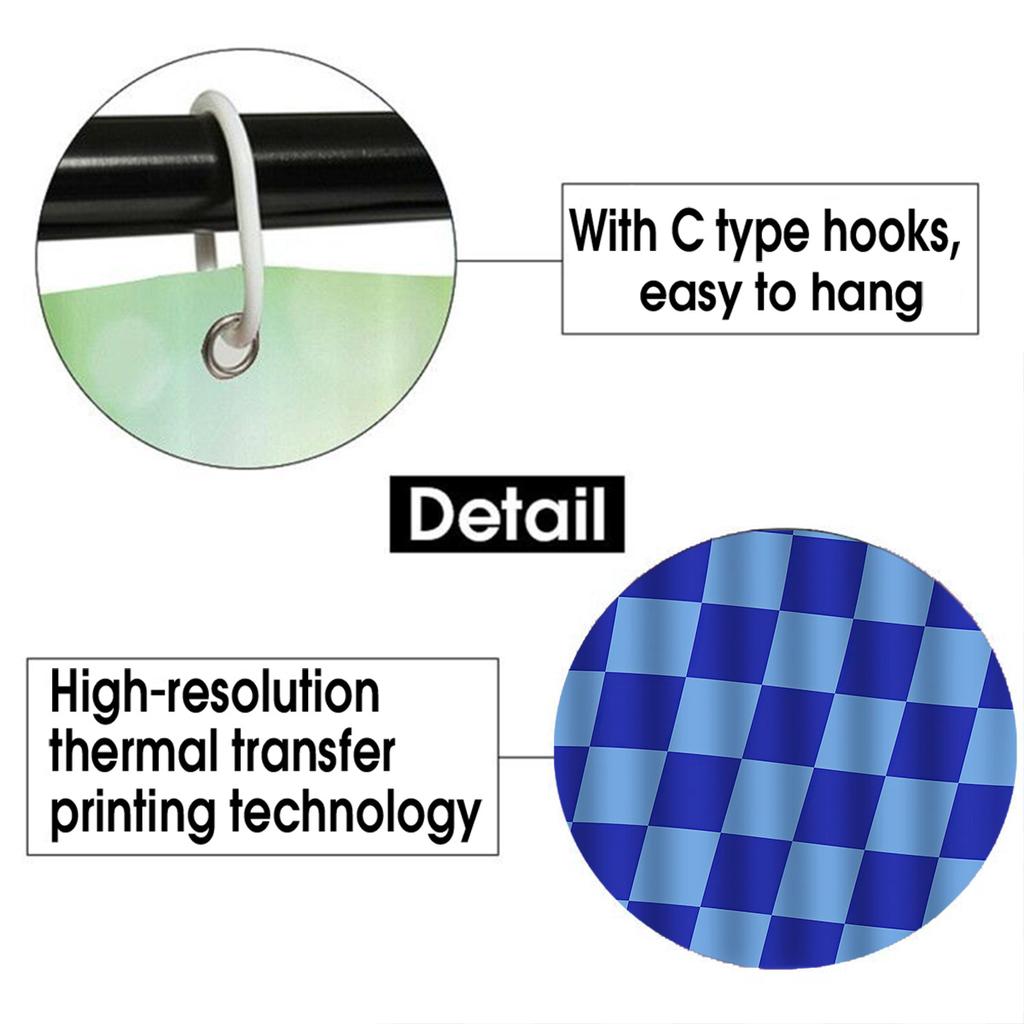 Fantasy Lattice Decorative Shower Curtain Bathroom Set - Machine Washable, With 12 Hooks, Including Toilet Seat Cover And Bathtu
