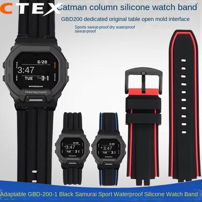 For Casio Series GBD-200 GBD-200-1 GBD-200UU/SM Black Warrior Waterproof Silicone Rubber Watch Strap Sports Watchband Bracelet