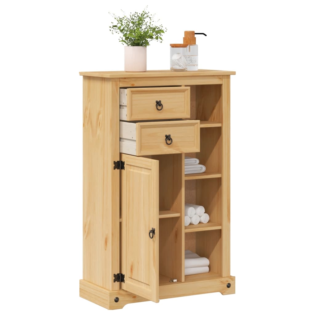 vidaXL Badschrank Corona 70x33x110 cm Massivholz Kiefer