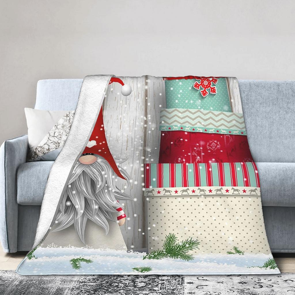 Merry Christmas Fleece Throw Blankets New Year Blanket for Bedding Bedroom Ultra-Soft Bed Rug