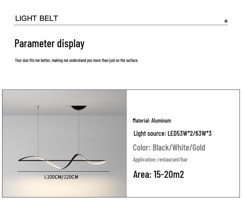 Modern Minimalist Twisted Strip Pendant Light for Dining or Bar