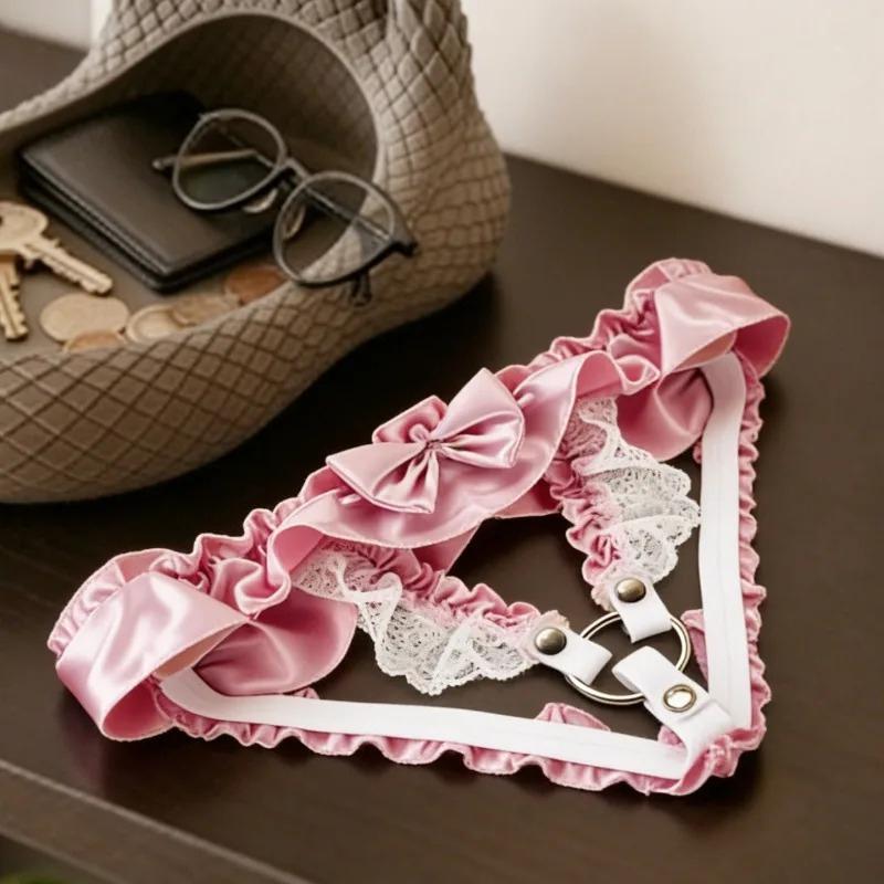 Bow Chastity Belt Waistband Sissy Support Belt Penis CB Lock Strap Erotic Accessories Male Thongs Briefs Panties G-String 18+