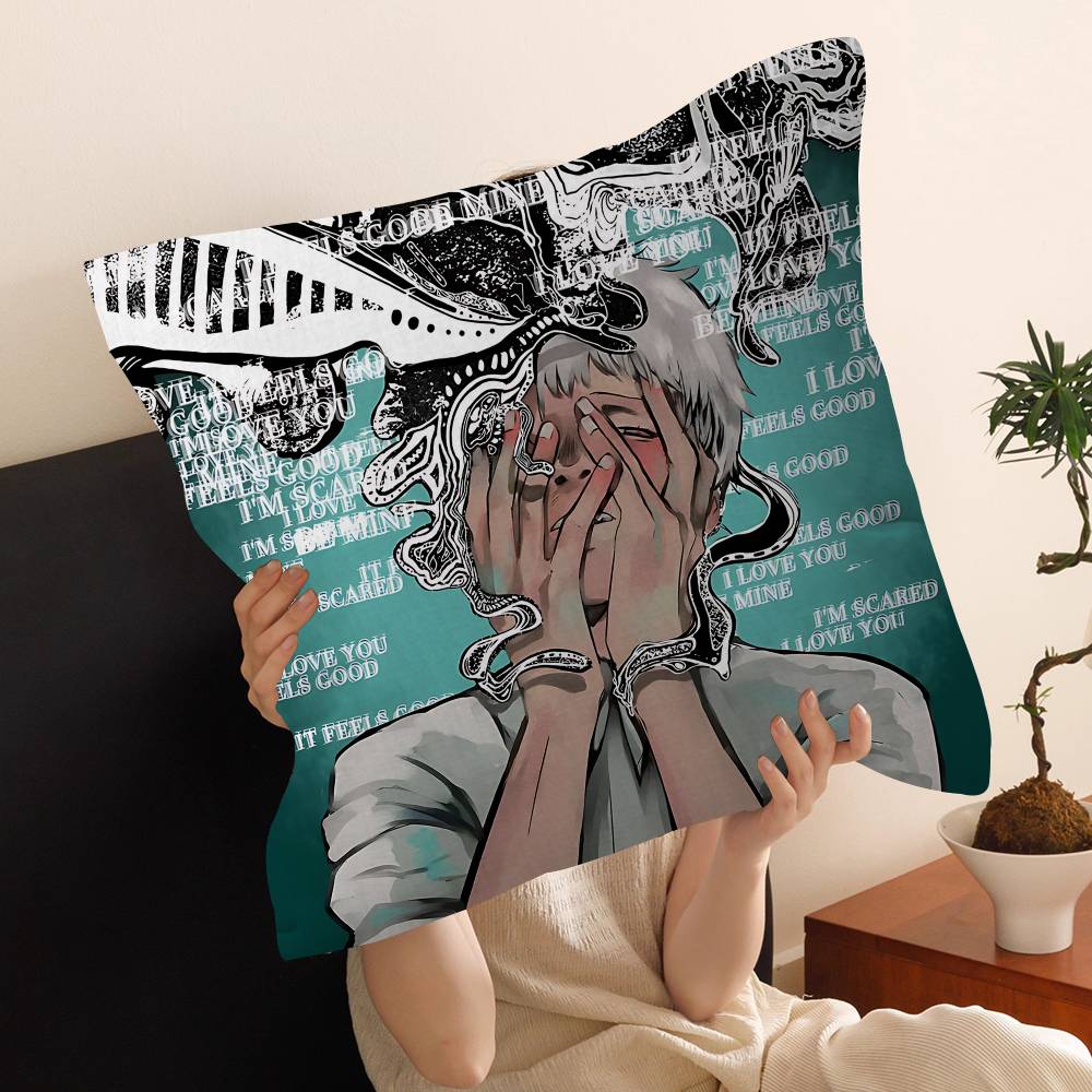 The S-Summer H-Hikaru Died Pillow Covers Cartoon Sofa Decorative Home Double-sided Printing Short Plush Cute Cushion Cover