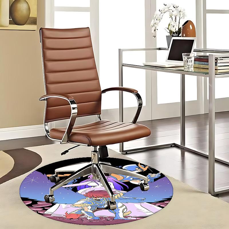 1pc Round Carpet - Office Chair Mat, Non-Slip Rug for Anime Lovers | Festival Gift, Seasonal Decor | Suitable for Home Office, Living Room