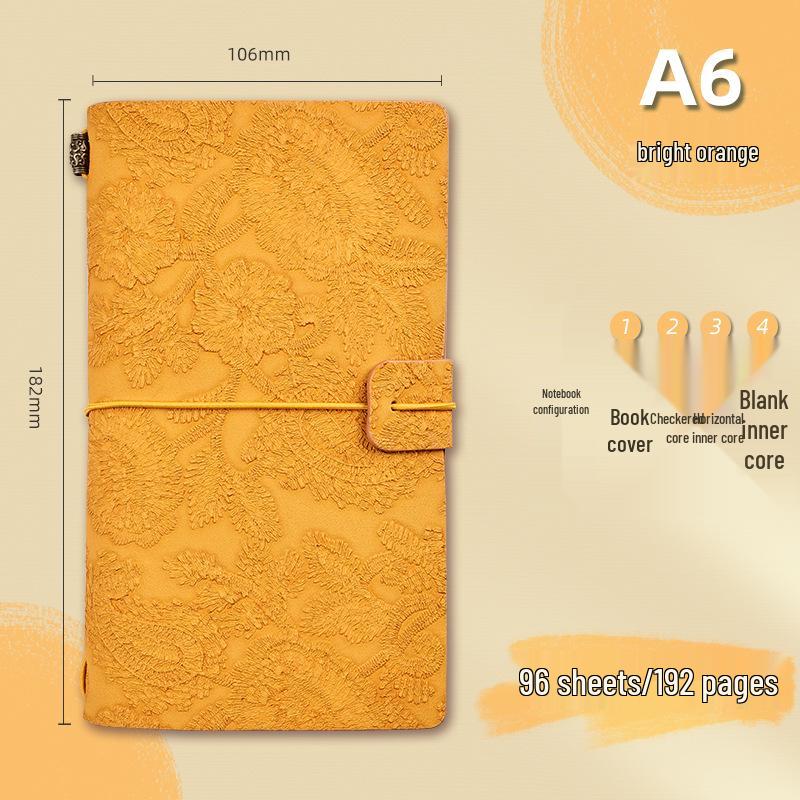 A6 Retro Stamped High-Value Diary and Small Notebook