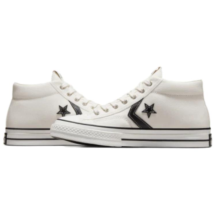 Converse Star Player 76 Versatile Comfortable Simple Warm Non-Slip Mid-Top Skate Shoes Unisex Sneakers White A07195C