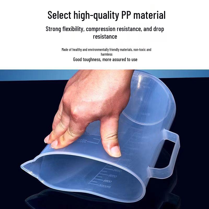 Transparent PP Measuring Beaker with Handle - Graduated Milliliter Cylinder, Thickened for Laboratory and Pesticide Use