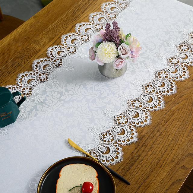 

Столовый флаг для гостиной Чайный флаг Европейская кружевная скатерть Скандинавский телевизор Шкаф Чайный флаг Полотенце для стола 40x180cm белый