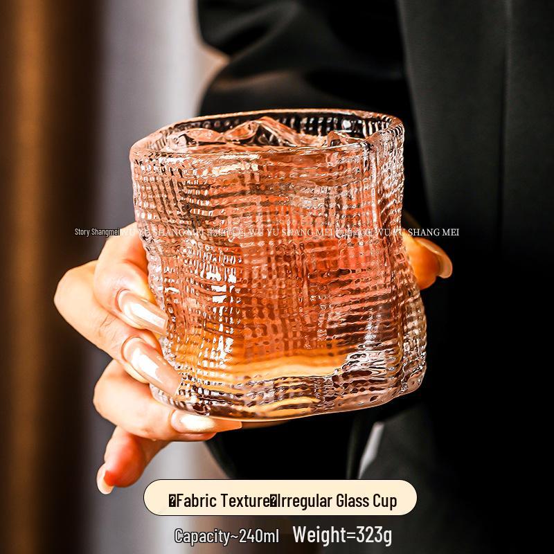 Niche Design Irregular Twist Whiskey Glass - High-End Slightly Intoxicated Beverage Cup