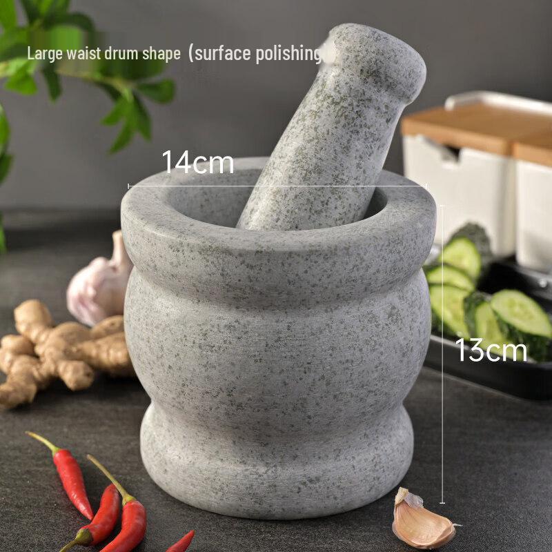 Natural Stone Garlic Press and Herb Mortar and Pestle Set
