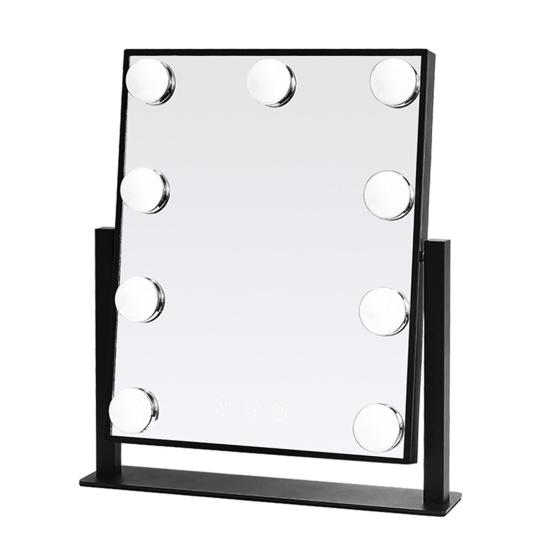 LED Lighted Makeup Mirror 3 Colors Lighting Touch Control Adjustable Stepless Dimming Cosmetic Mirror Portable Travel Vanity Mirror with Lamp