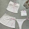 Sexy Rhinestone Lace-Up Bikini Set: European & American Style Seaside Hot Spring Swimsuit