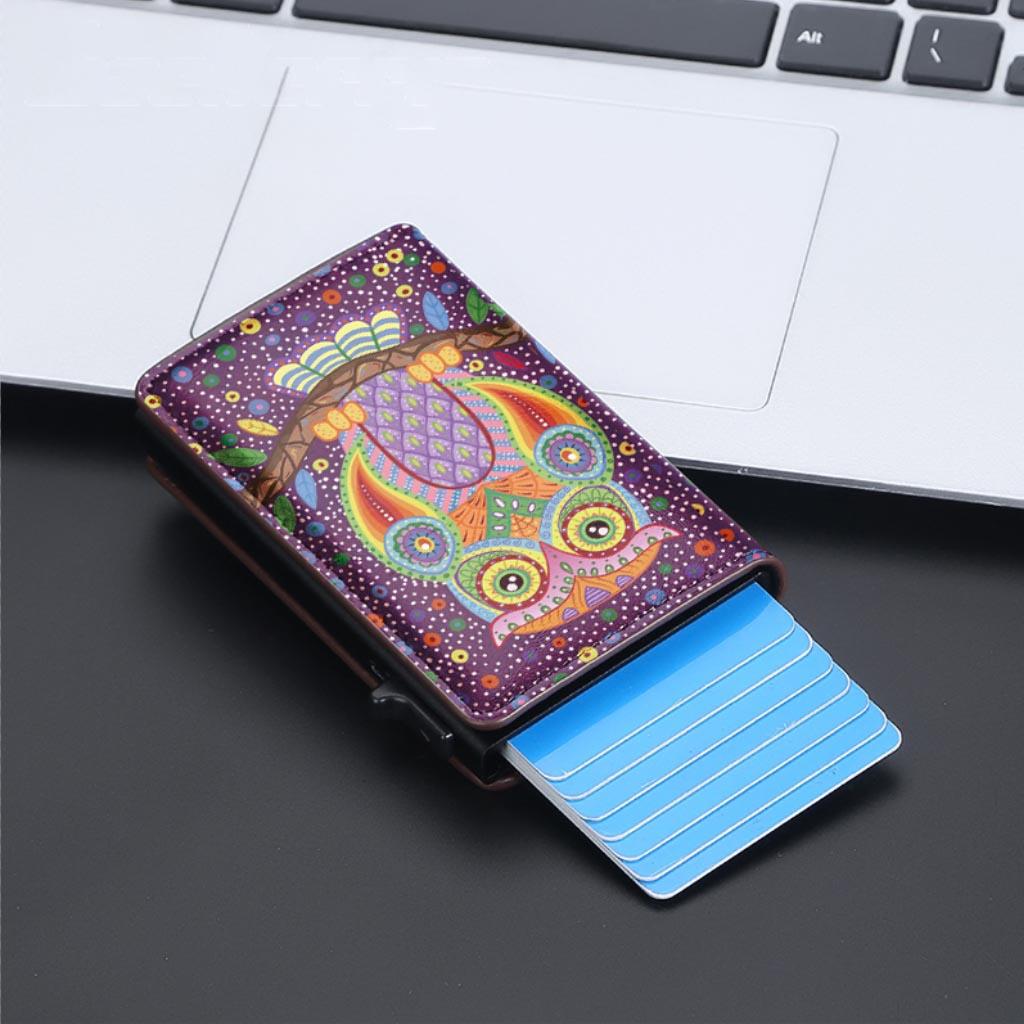 Credit card holder with automatic pop-up card protection case, premium card holder, thin wallet with paper money slot