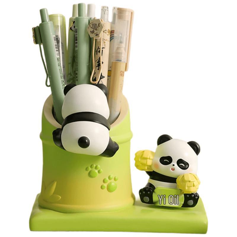 Cute Rotating Panda Pen Holder
