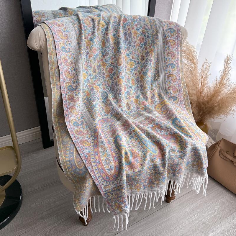 Shawl Paisley Cashew Jacquard Long Fringed Scarf Spring Summer Shawl Scarf Women