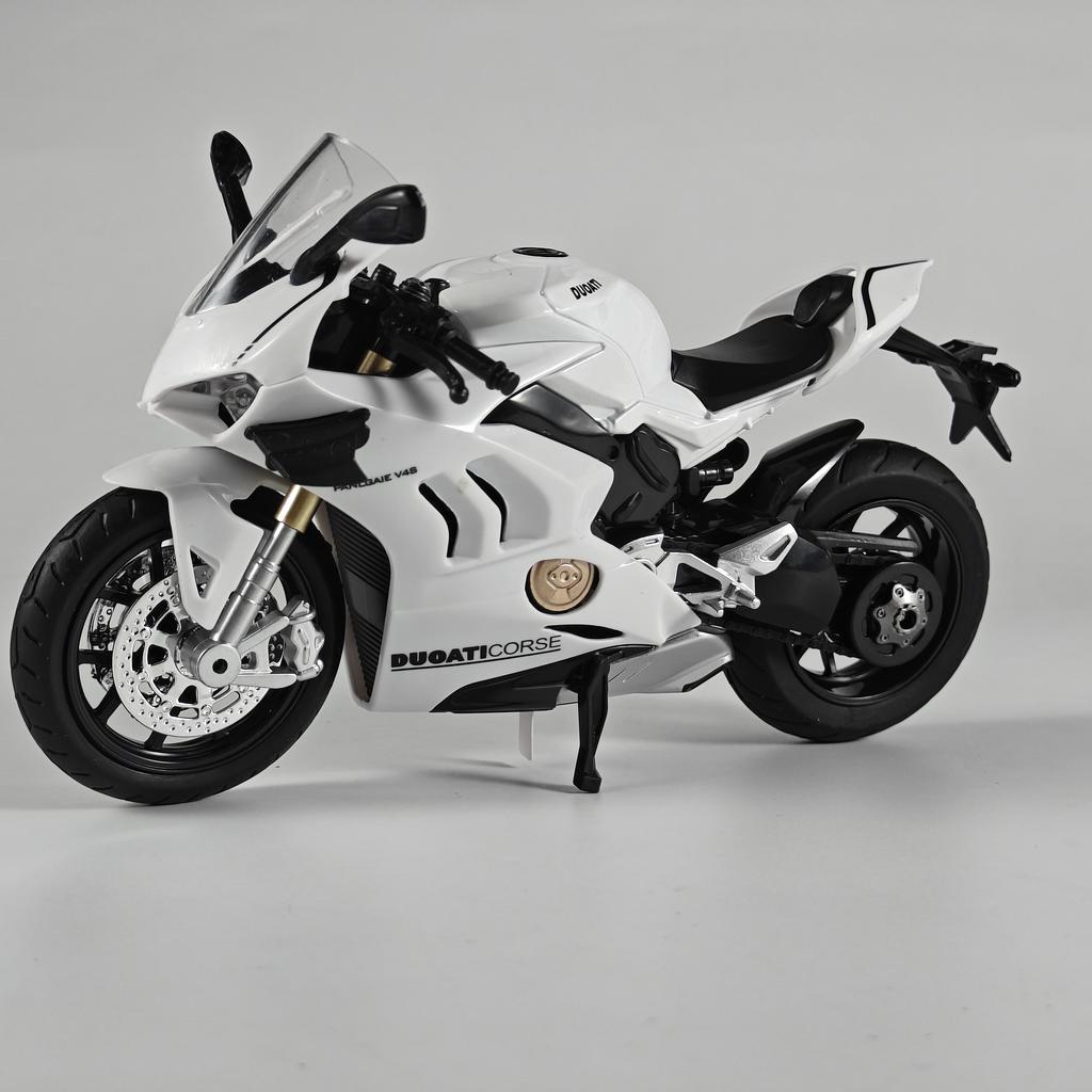 Simulazione 1:12 Ducati V4S Modello Moto Diecast Suono e Luce Giocattolo per Bambini Regalo per Bambini Collezionare Modello Ornamento Display alla Moda