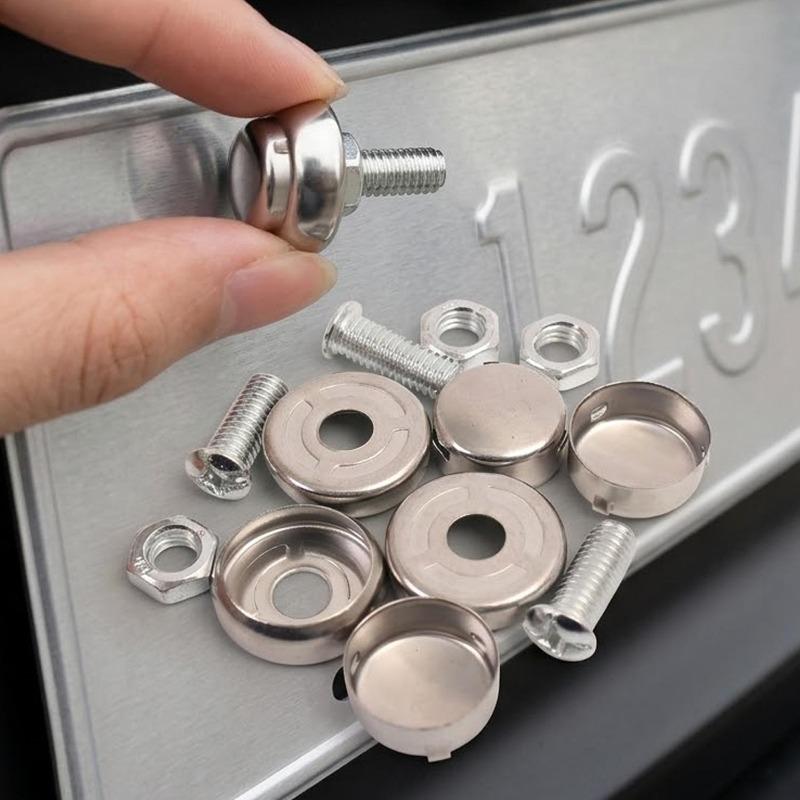 4Pcs/Set Stainless SteelAnti-theft Screws Car License Plate Bolt Frame Screw for Fasten Frame License Plate Cover Security Bolts
