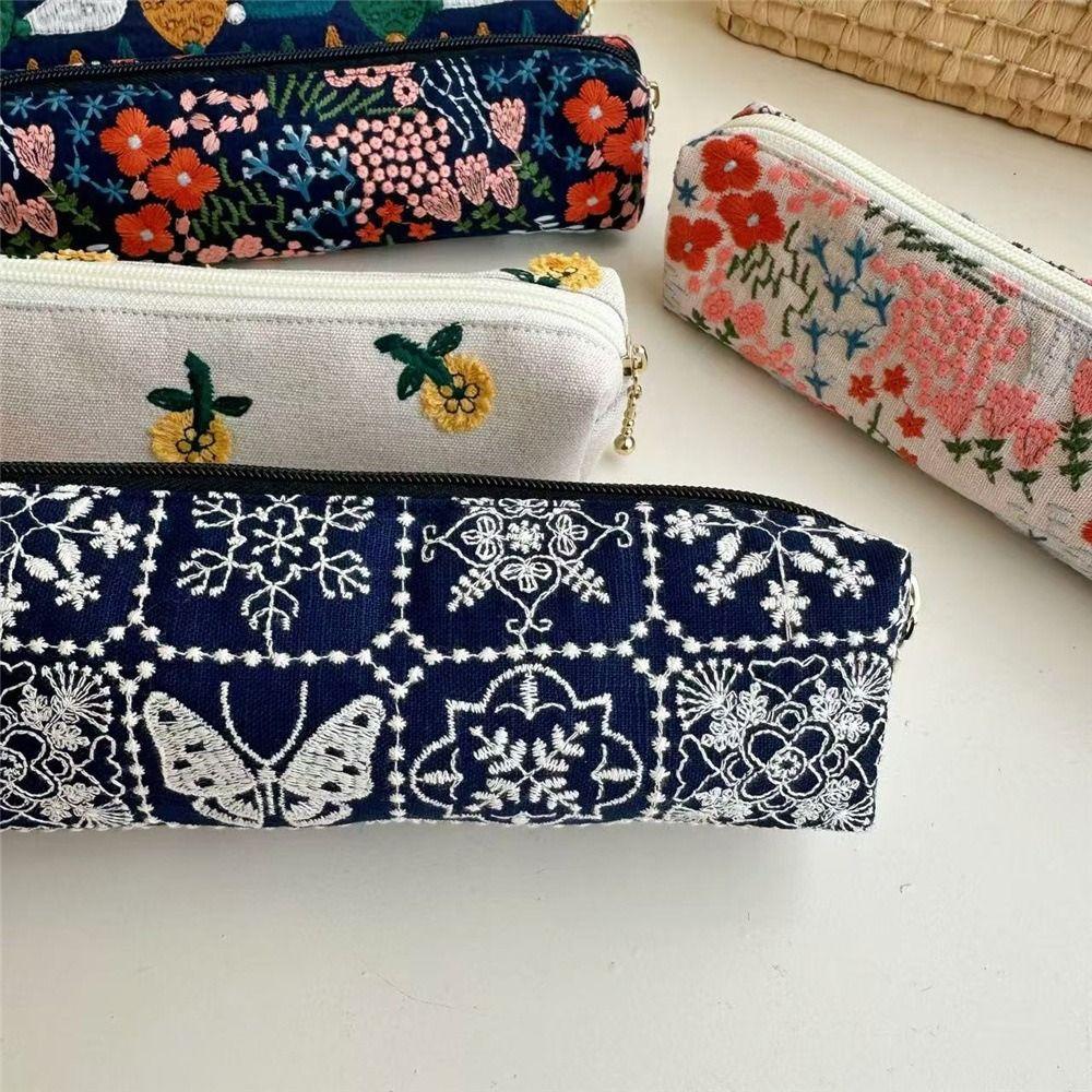 Floral Korean Style Pen Bag Print Cloth Stationery Bag Pencil Pouch  Kids Children