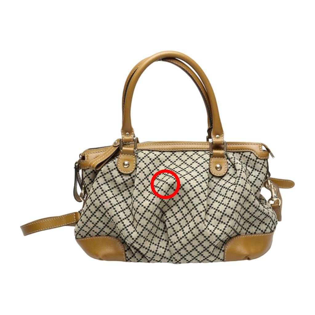Gucci Diamante Tote Bag Canvas Beige X Brown Women 247902 Used